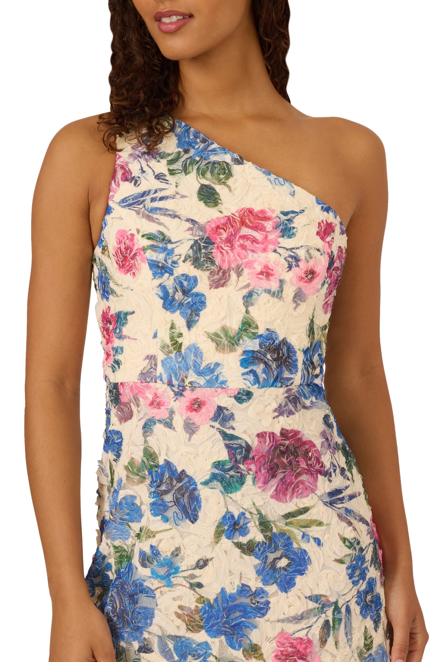 Lace One-Shoulder Fit & Flare Dress