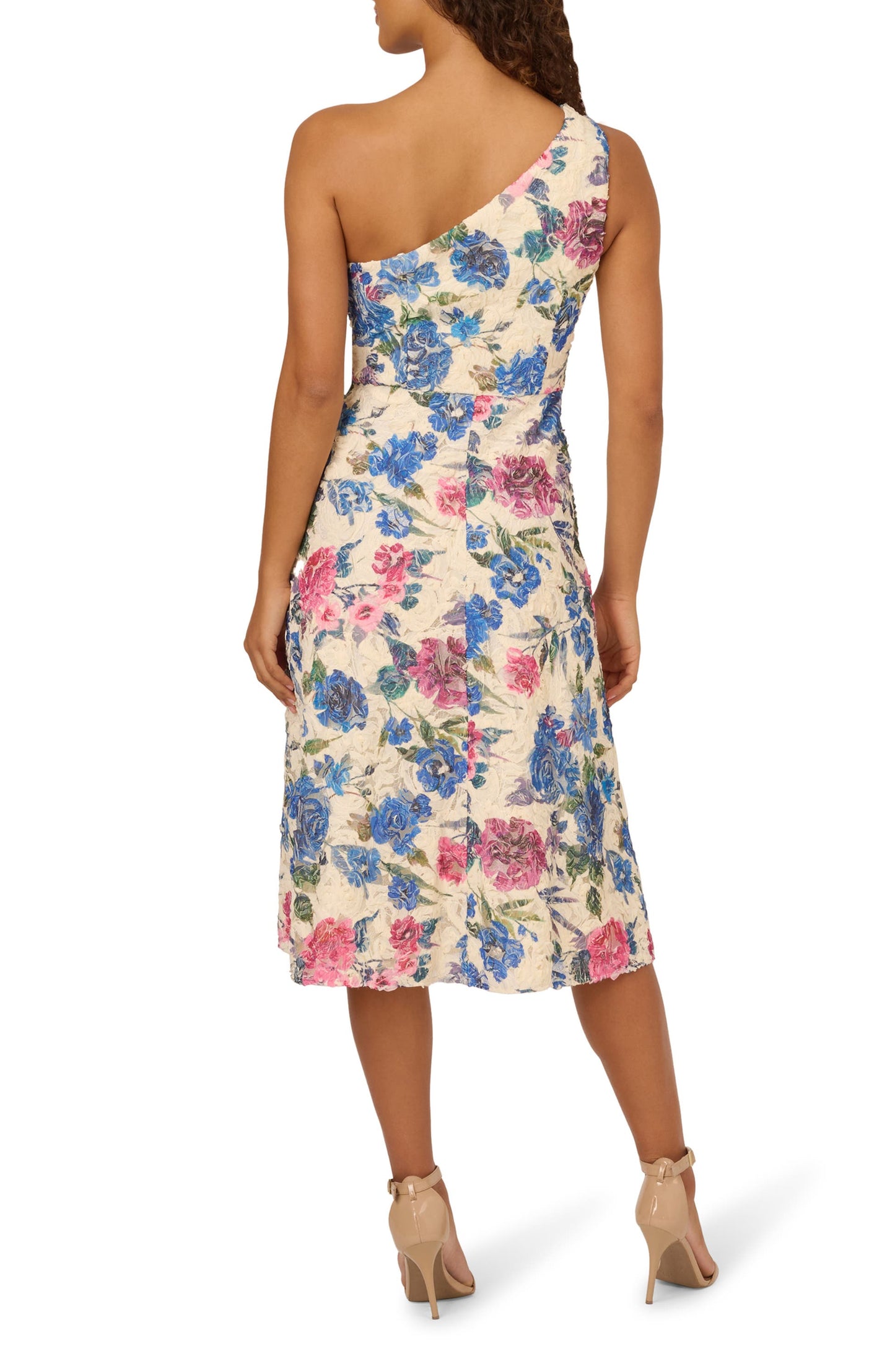 Lace One-Shoulder Fit & Flare Dress
