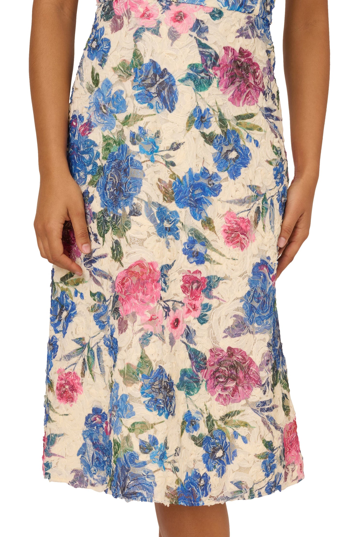 Lace One-Shoulder Fit & Flare Dress