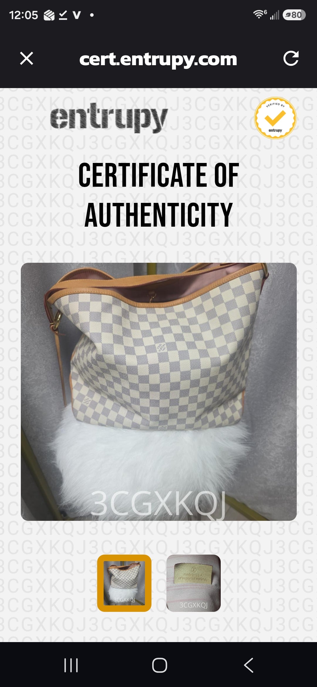 Pre-owned Damier Azur Delightful PM Shoulder Bag