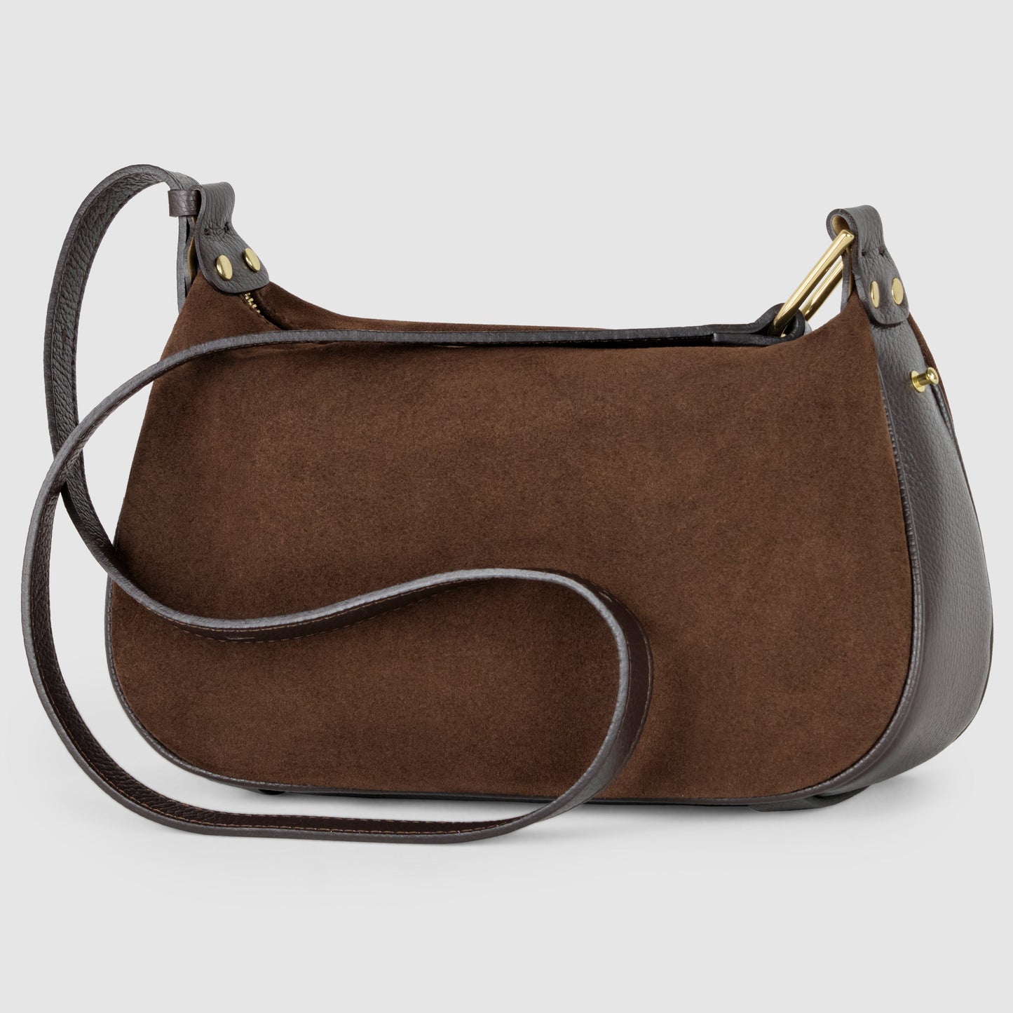 Italian Genuine Suede & Full-Grain Leather Crossbody Bag | Cremona