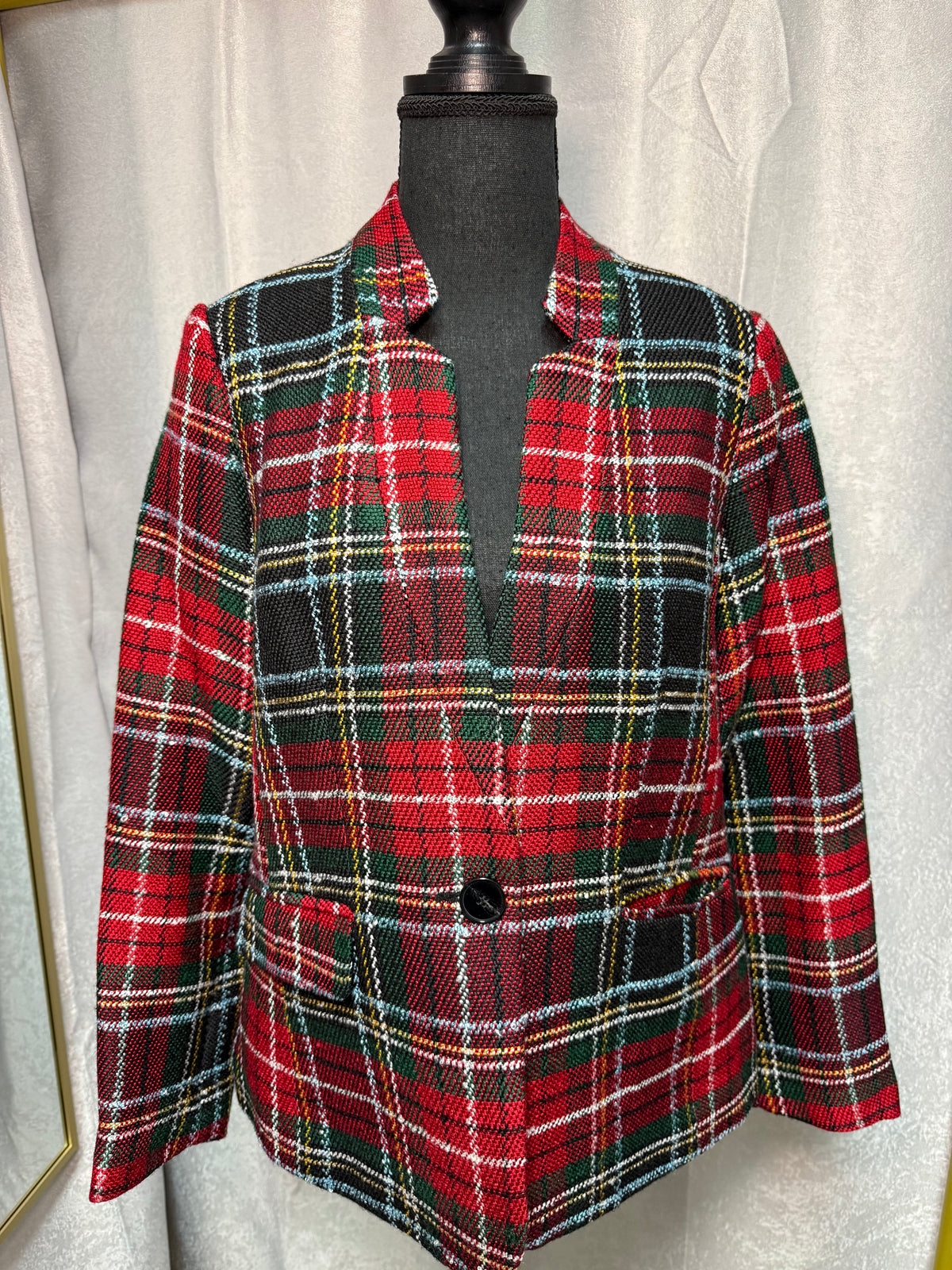 Appleseed’s Petites Tartan Plaid Blazer – Size 10P