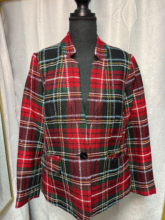 Appleseed’s Petites Tartan Plaid Blazer – Size 10P