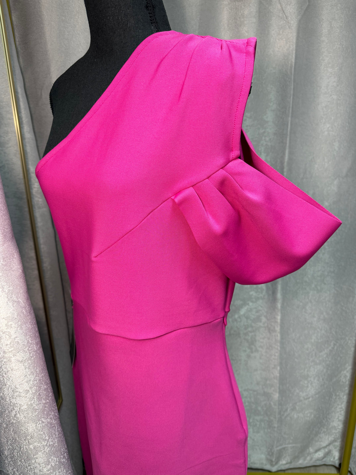 Bebe Asymmetrical High Slit Bandage Midi Dress - NWT - Size XL