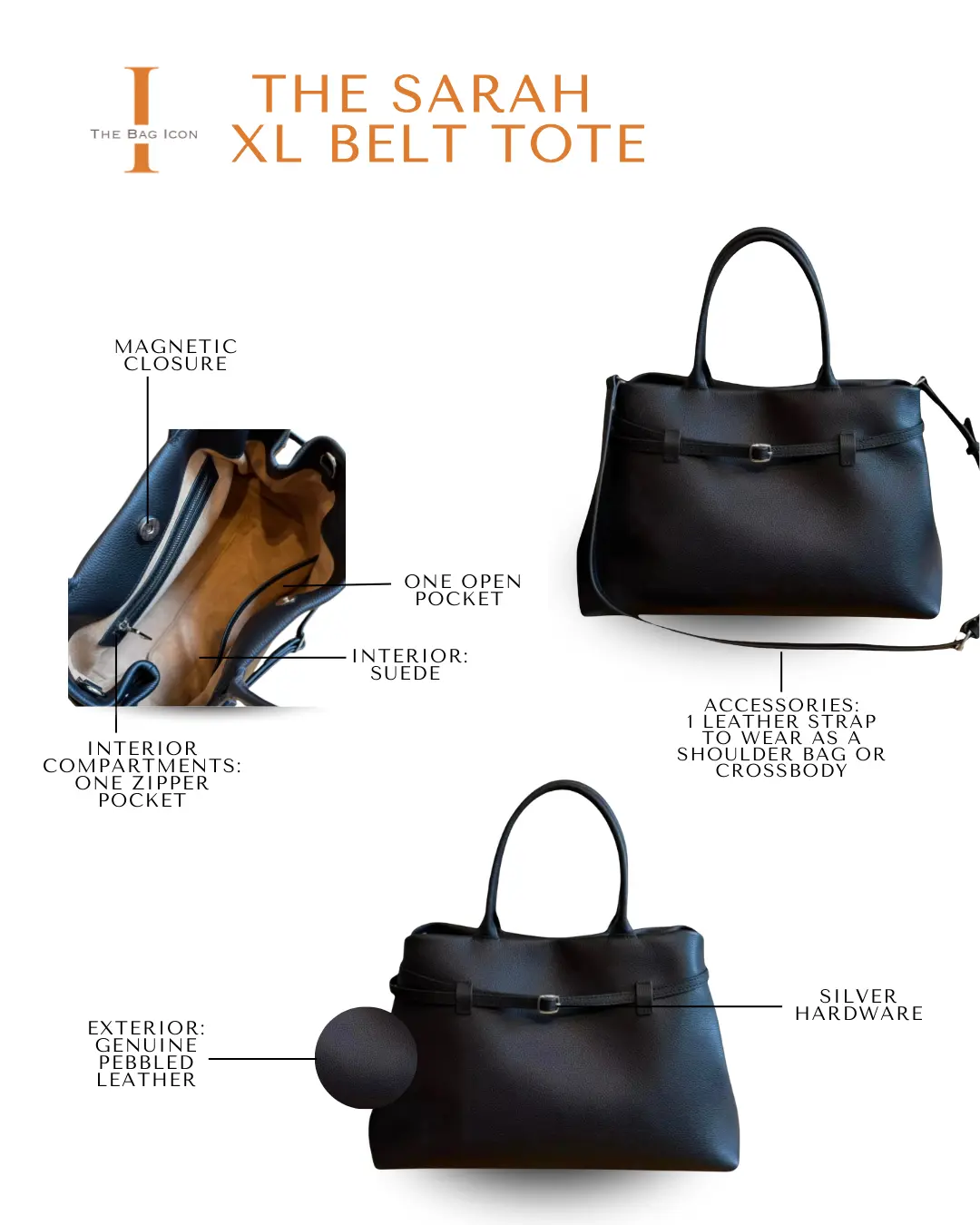 THE XL SARAH LARGE BELT TOTE BAG (FINAL SALE)