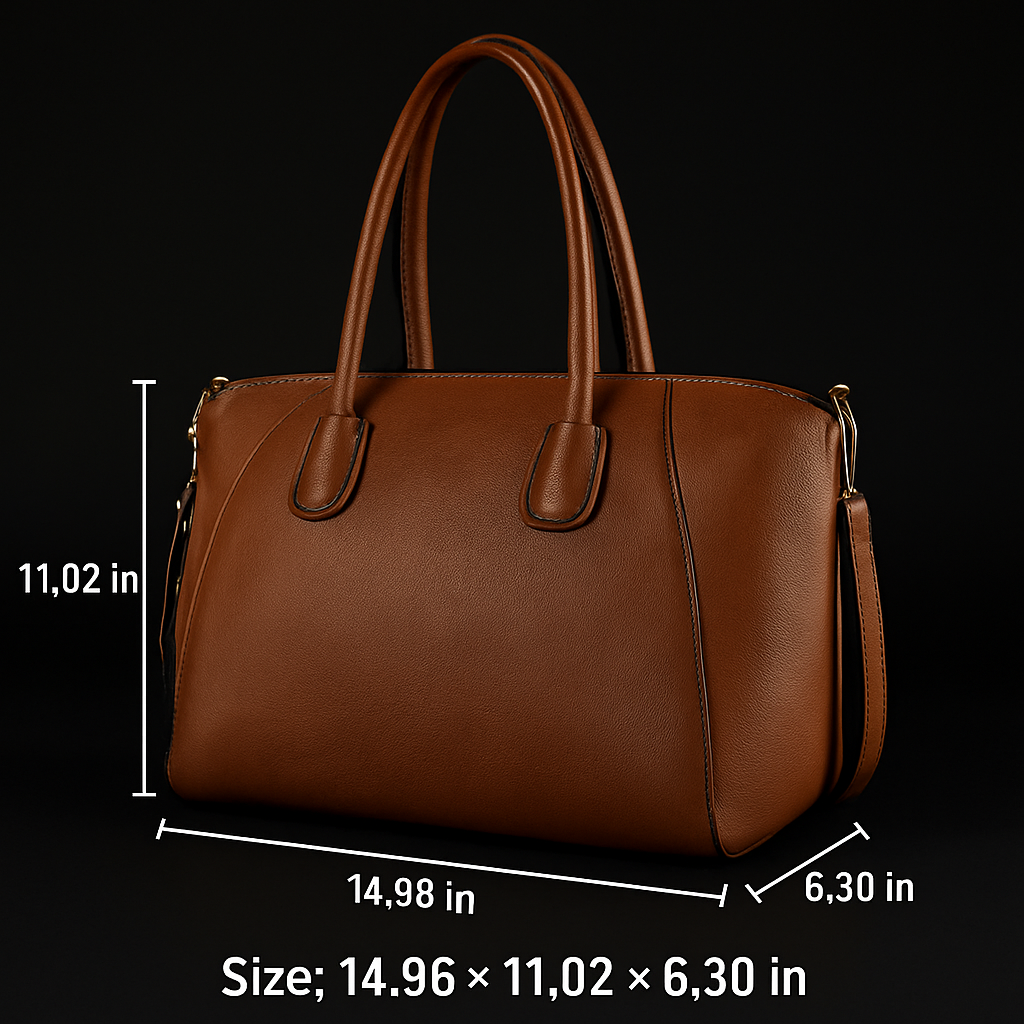 Women’s Soft Leather Handbag Tote Bags Large Shoulder Crossbody Bag 7 Cells Zipper Purse Handle Bag Phone Book Cosmetic Case for Office Lady Student