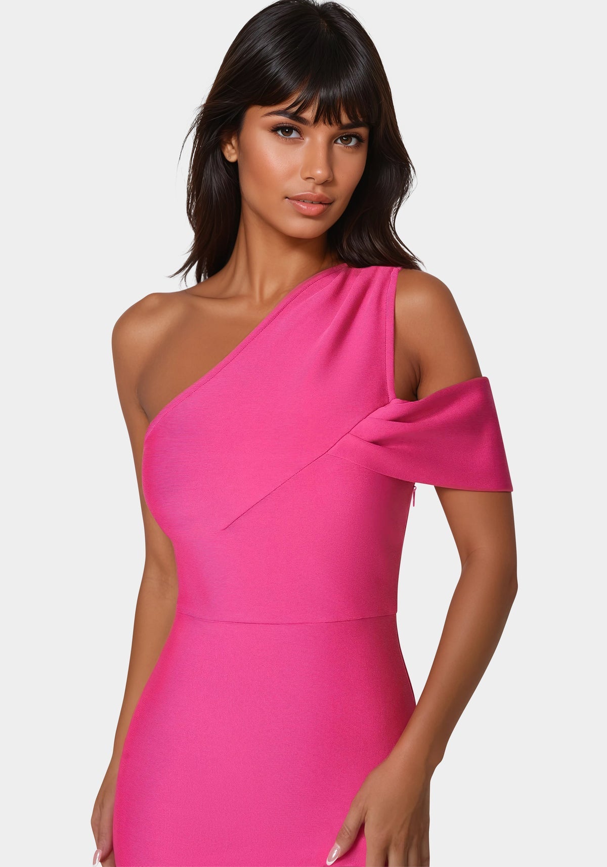Bebe Asymmetrical High Slit Bandage Midi Dress - NWT - Size XL