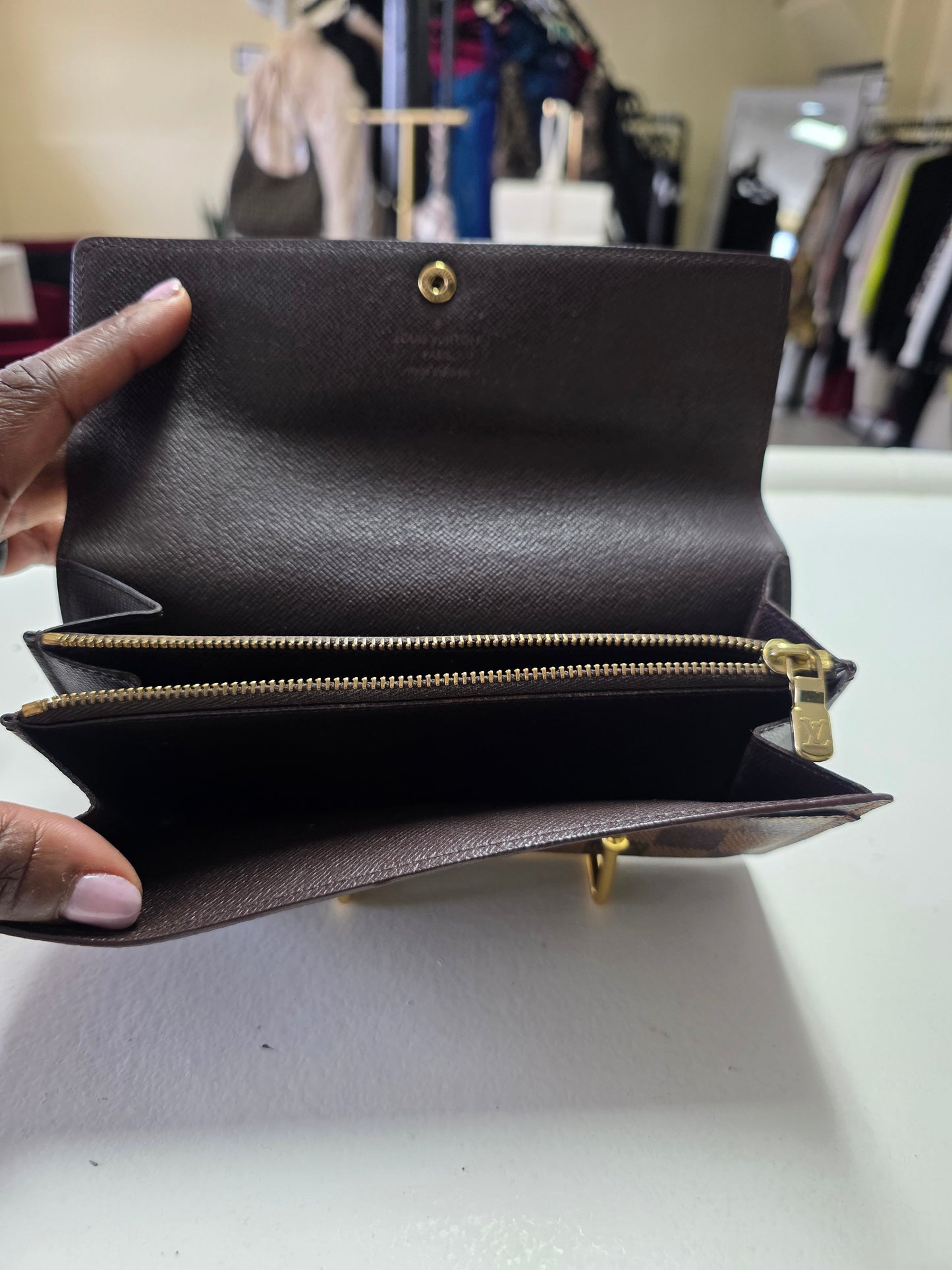 Louis Vuitton Damier Ebene Sarah Wallet