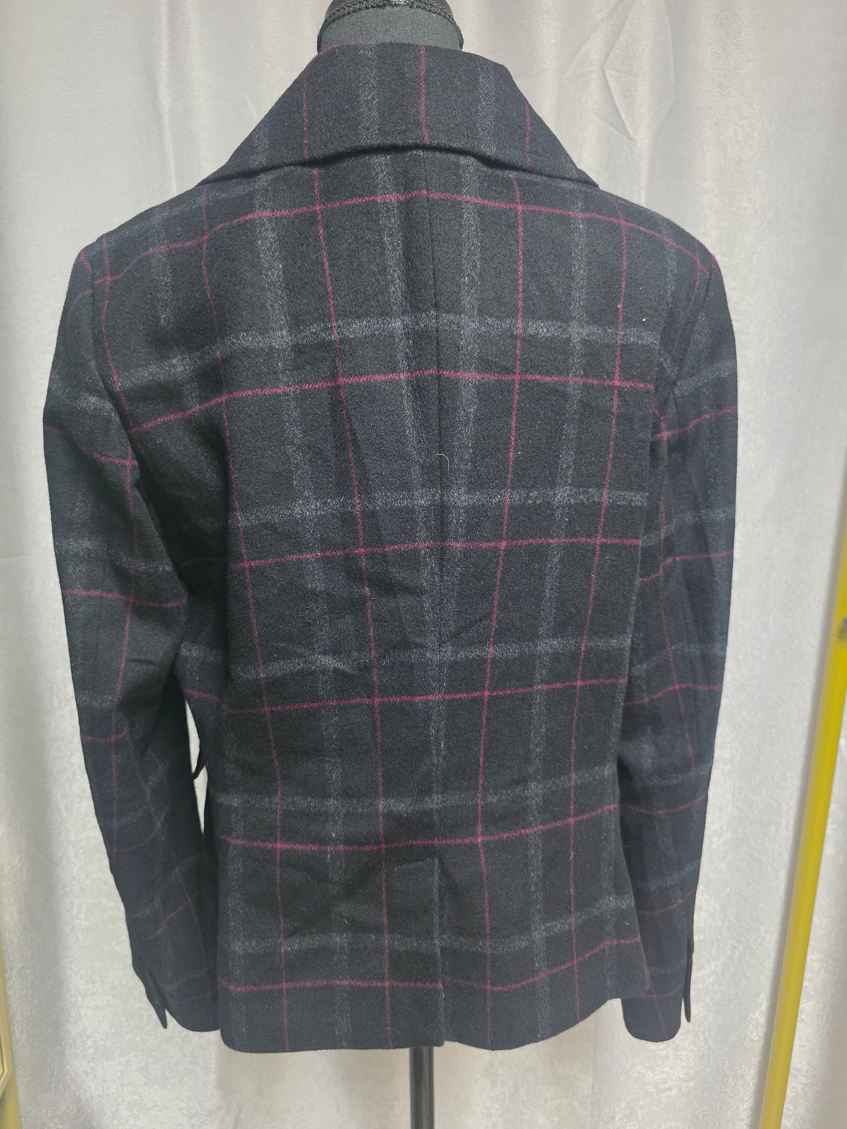 Charcoal Plaid Blazer Jacket - Size 12