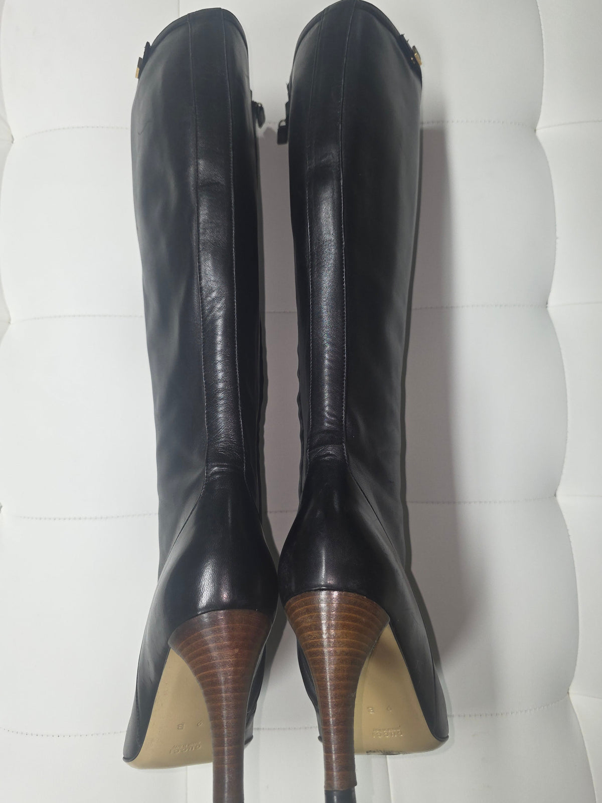 Black Leather Knee-High Boots – Size 9B