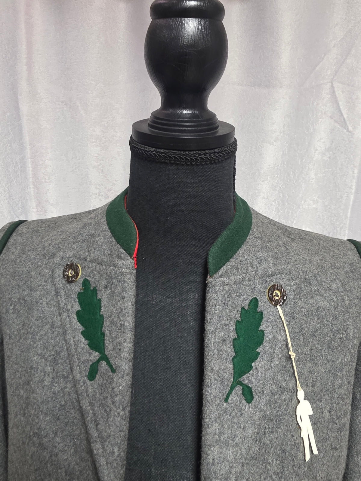 Vintage Gray & Green Trachten Loden Jacket - Size S
