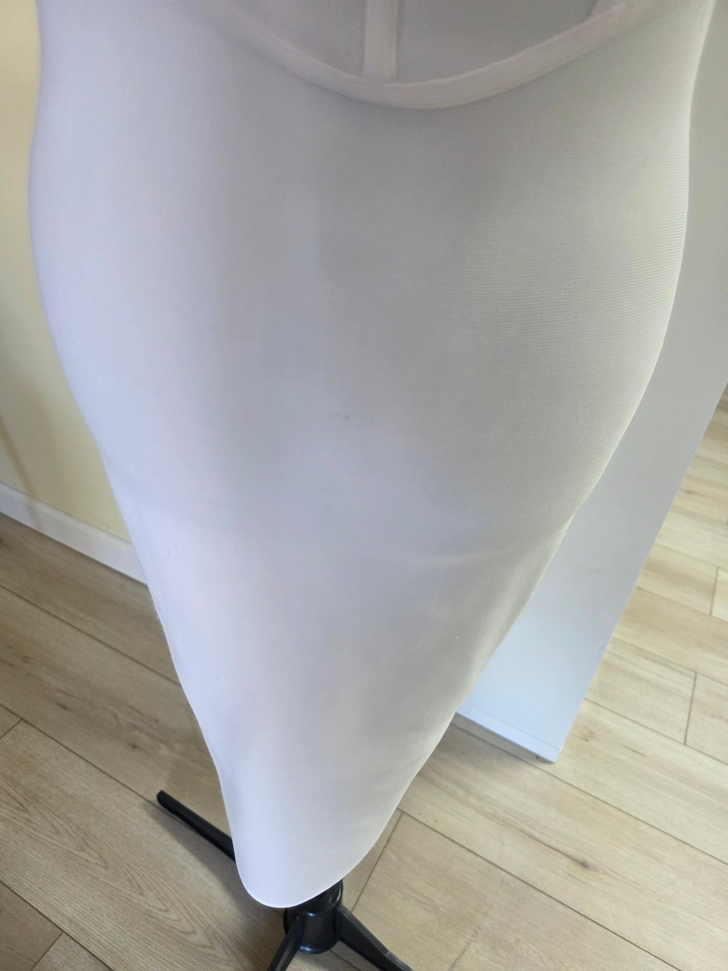 Bebe Corset Bandage Dress w/ Embellished Crystal – White