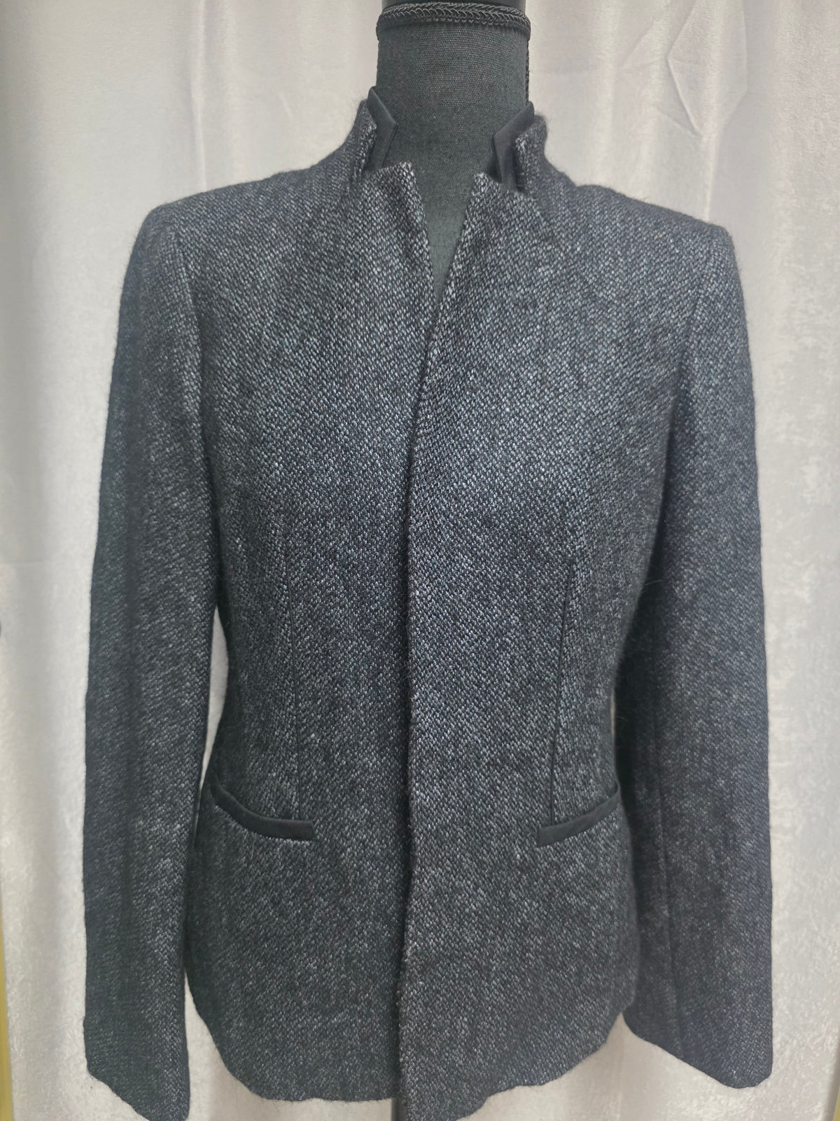 Charcoal Tweed Blazer – Size 4