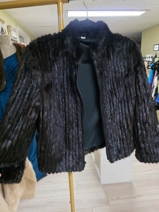 Mink Fitted Stripes Jacket