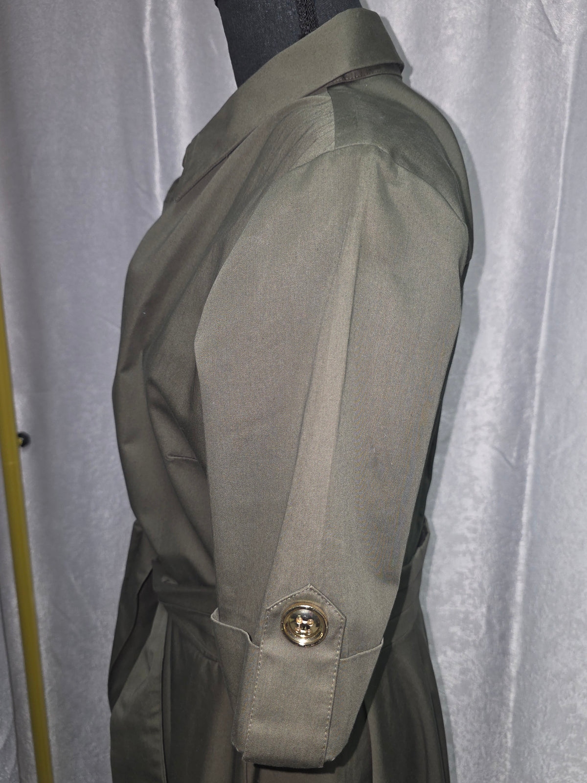 BM Olive Green Belted Shirt Dress – Size 10