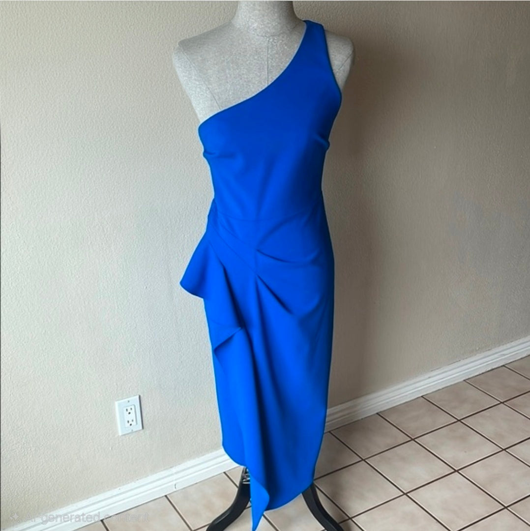 Betsey & Adams Royal Blue One-Shoulder Cocktail Dress | NWT