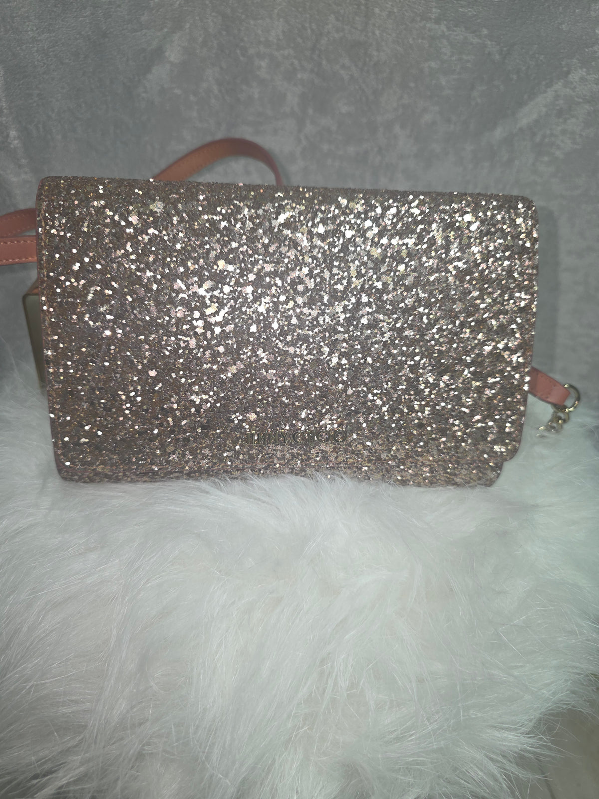 Jimmy Choo Glitter Crossbody Clutch – Shadow Coarse Ballet