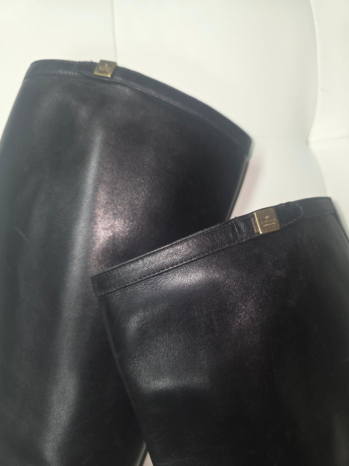 Black Leather Knee-High Boots – Size 9B