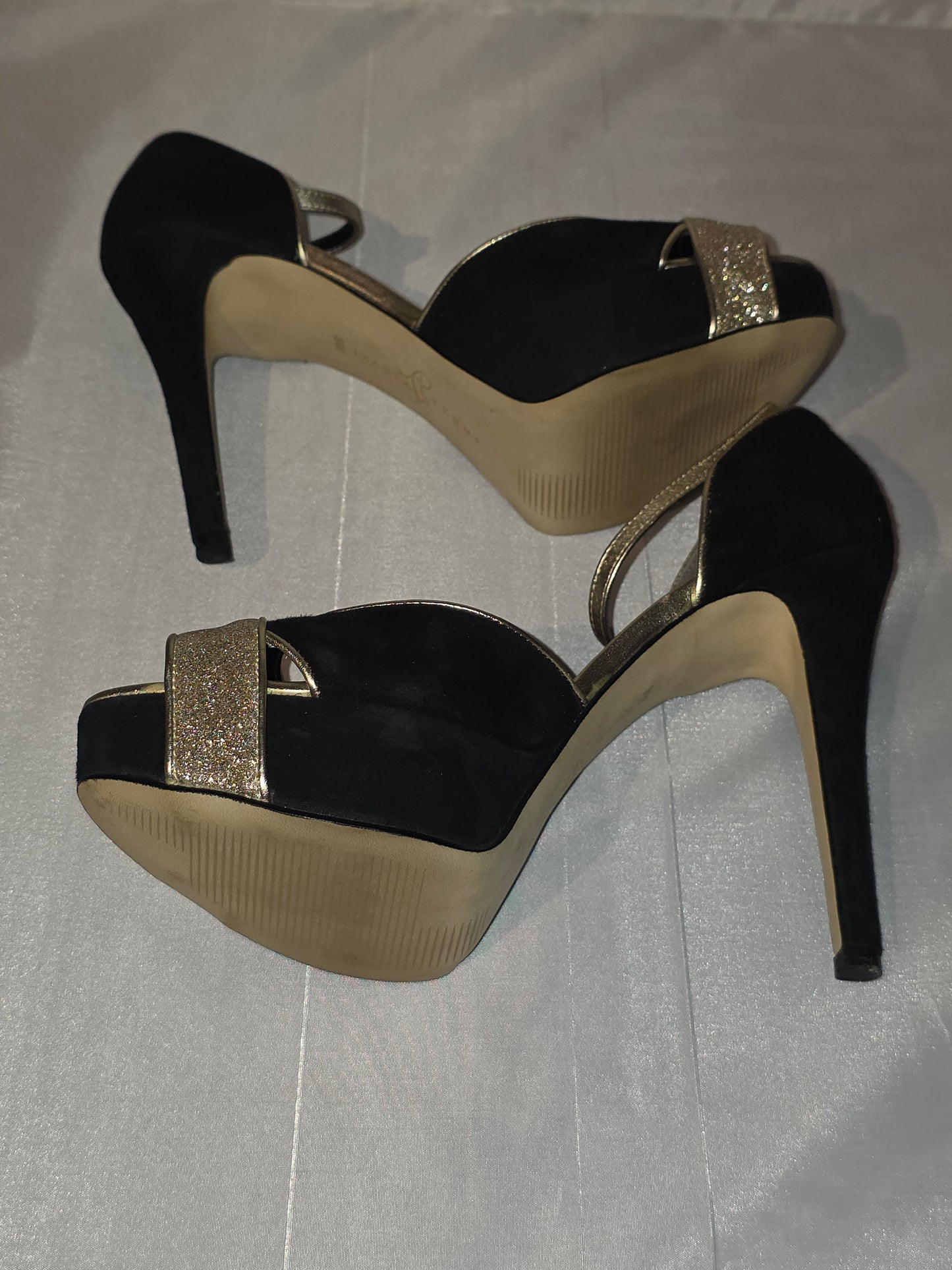 Black & Gold Stilleto Heels
