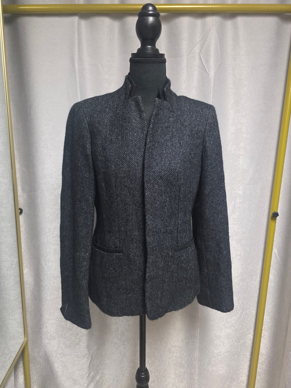 Charcoal Tweed Blazer – Size 4