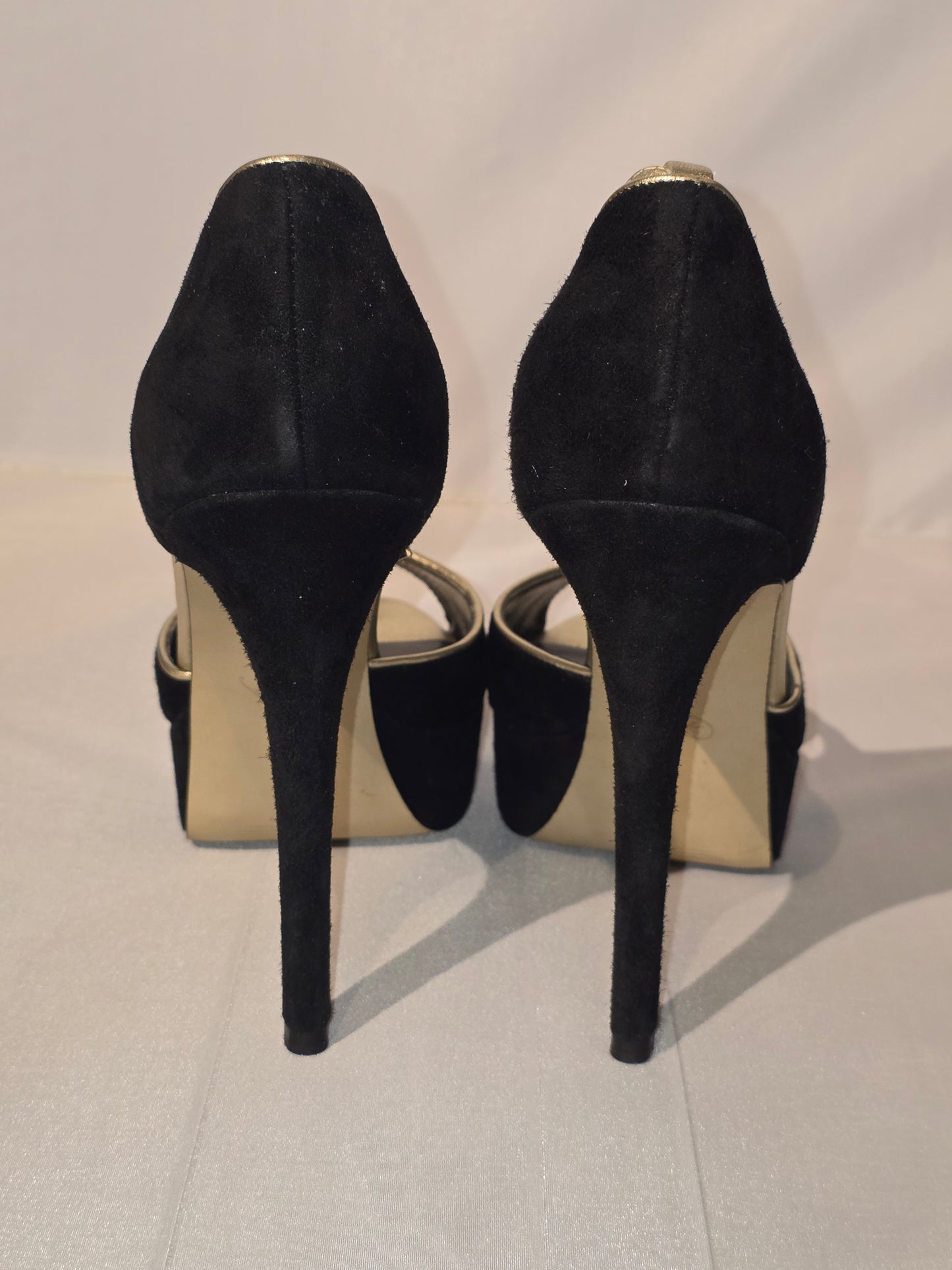 Black & Gold Stilleto Heels