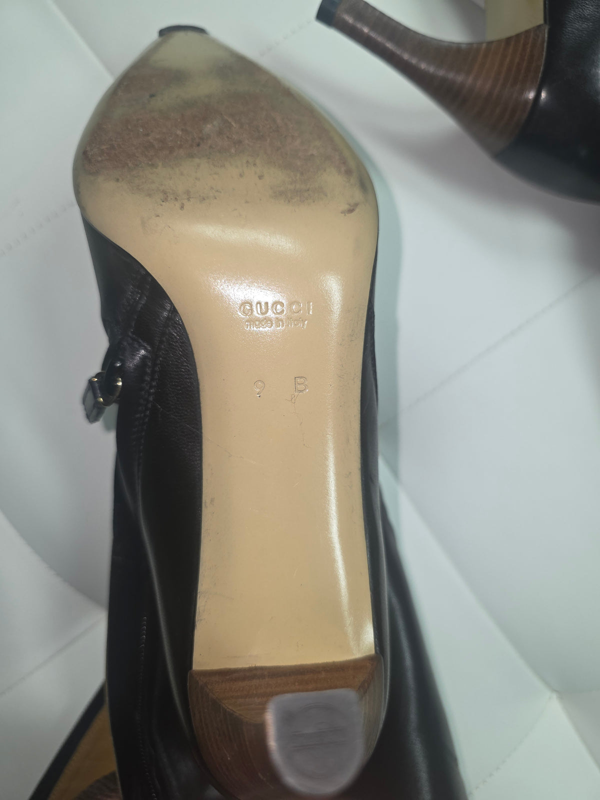 Black Leather Knee-High Boots – Size 9B