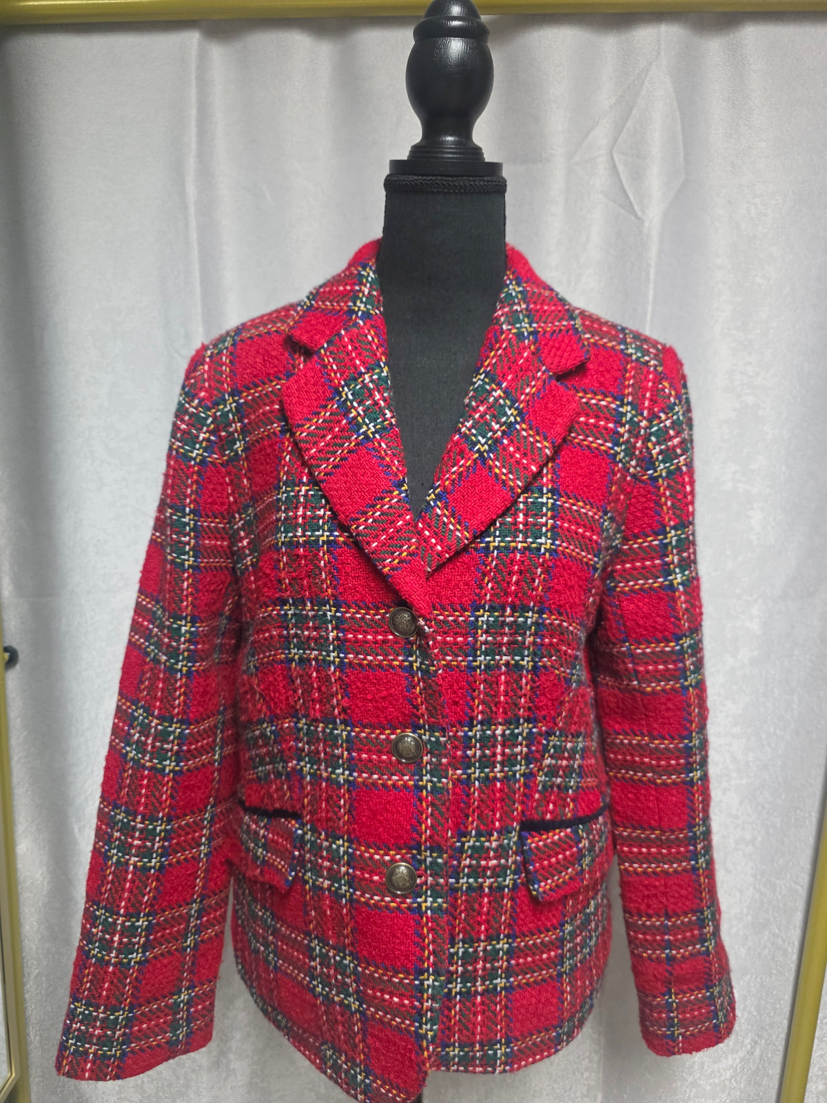 Plaid Blazer Jacket – Size 10