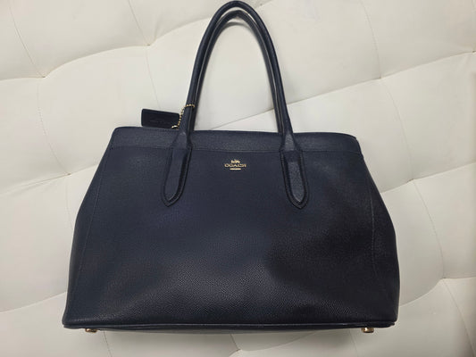 Coach Navy Pebbled Leather Tote Bag
