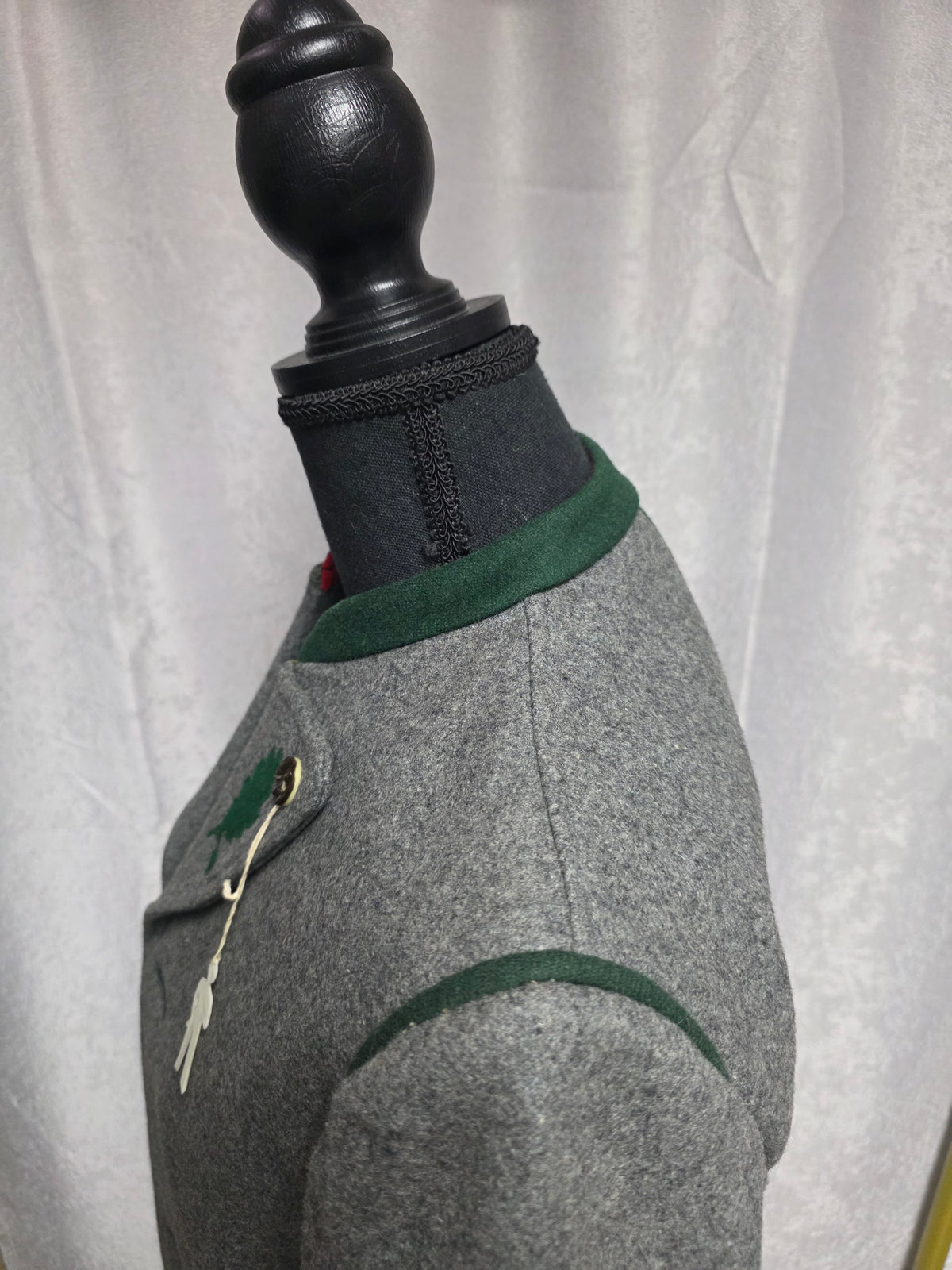 Vintage Gray & Green Trachten Loden Jacket - Size S