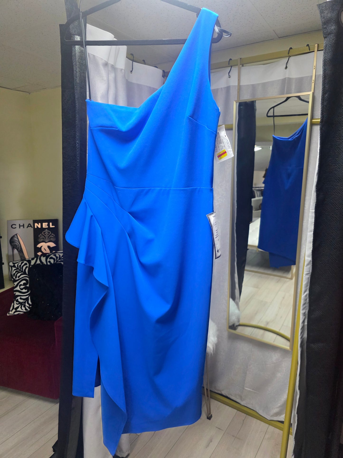 Betsey & Adams Royal Blue One-Shoulder Cocktail Dress | NWT