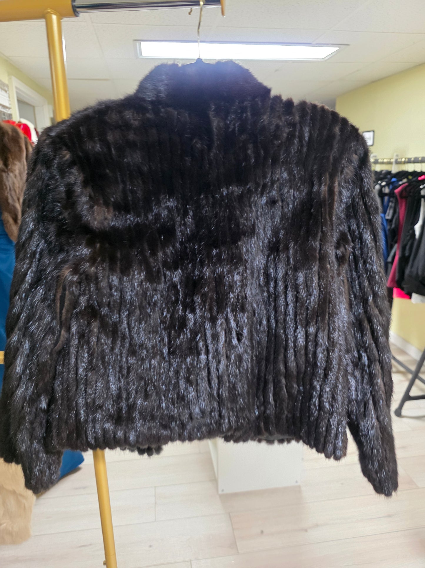 Mink Fitted Stripes Jacket