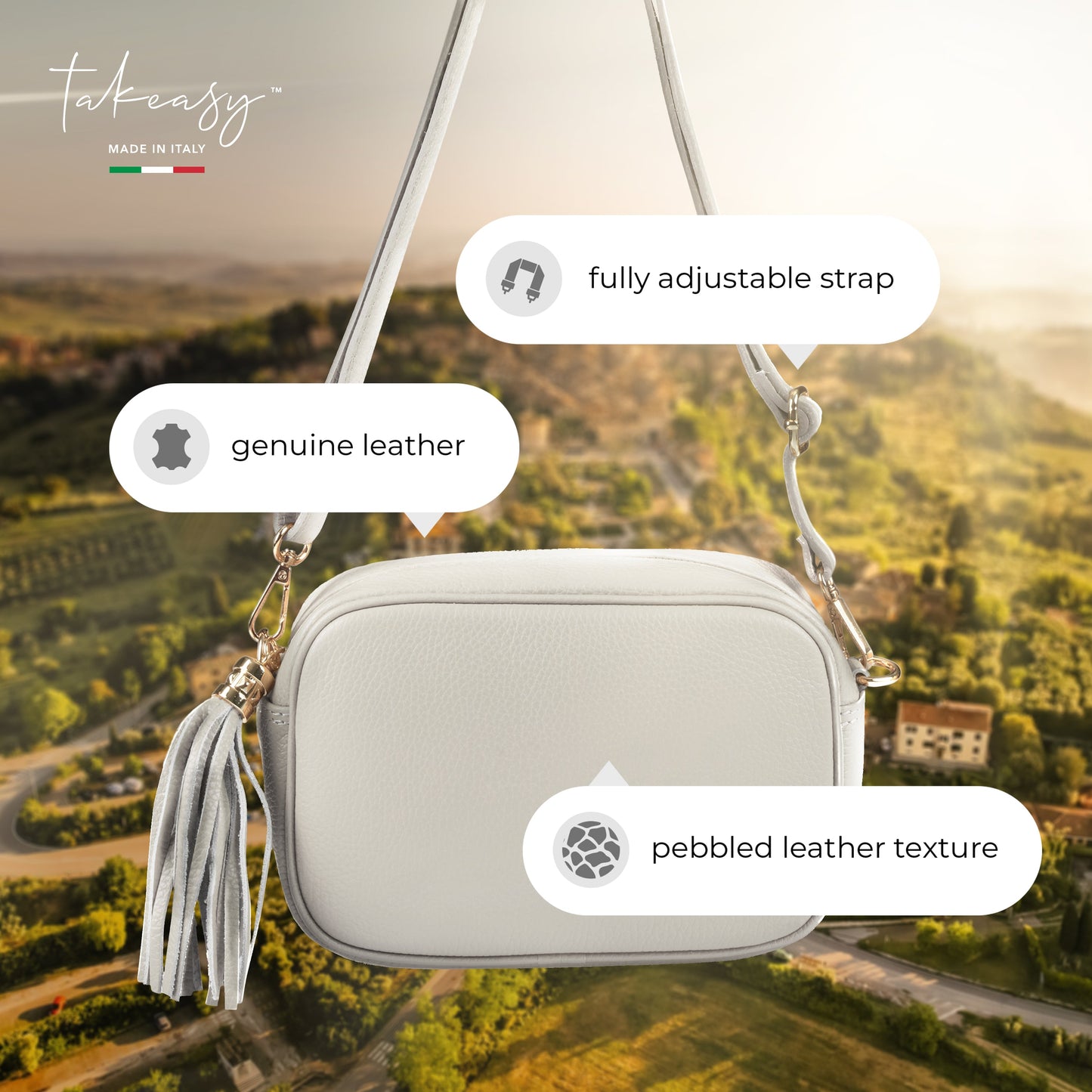 Italian Full-Grain Leather Crossbody Bag | Parma