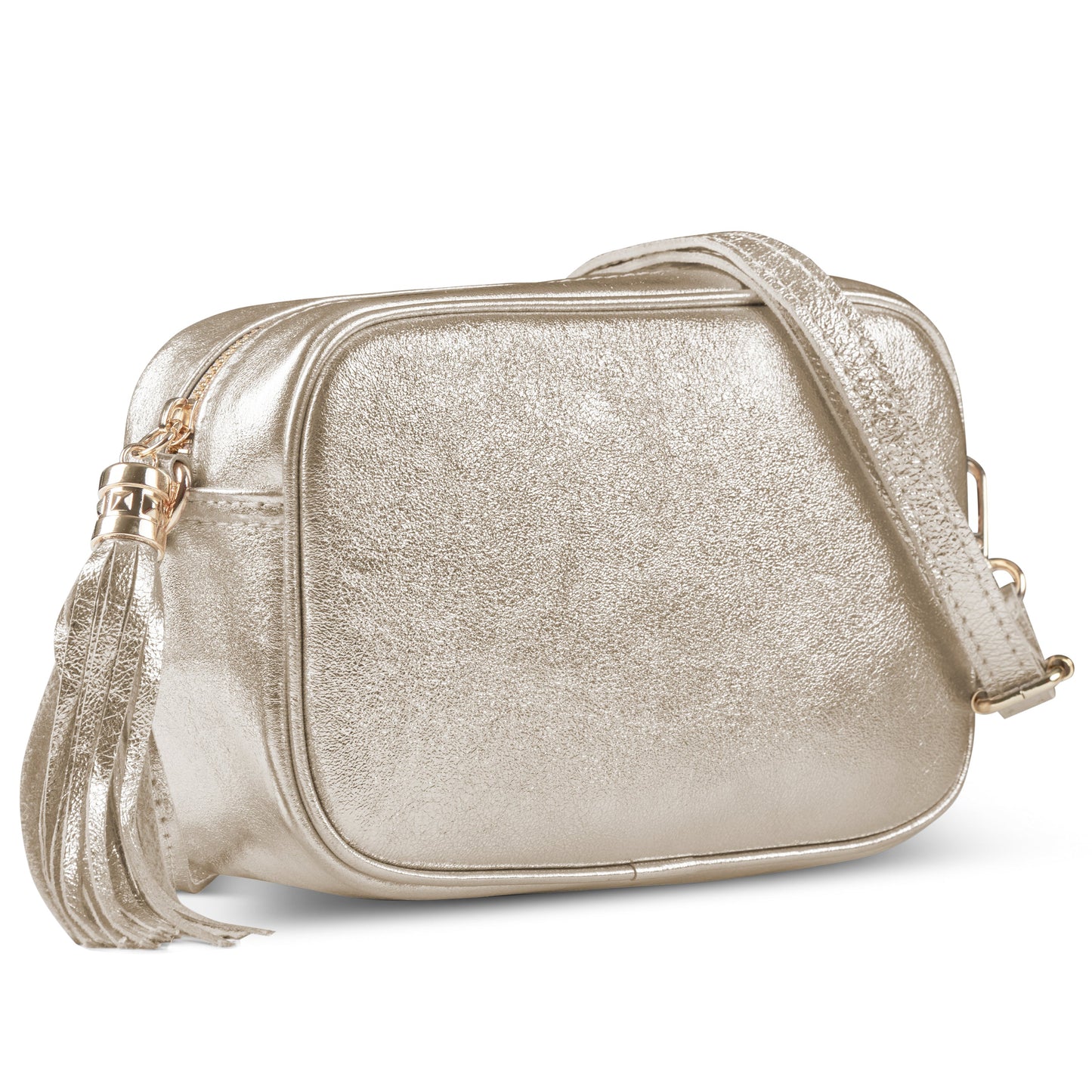 Italian Genuine Metallic Suede Crossbody Bag | Gubbio