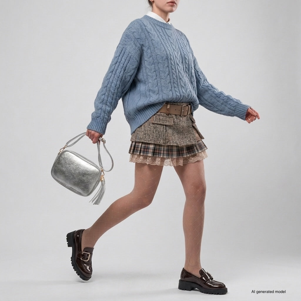 Italian Genuine Metallic Suede Crossbody Bag | Gubbio