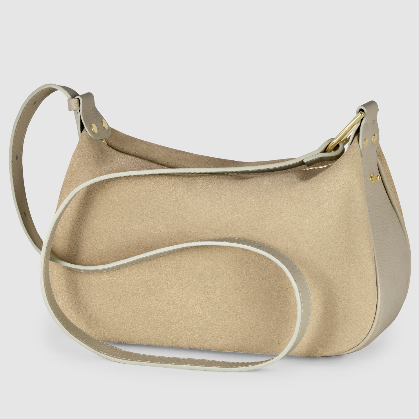 Italian Genuine Suede & Full-Grain Leather Crossbody Bag | Cremona